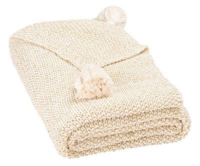 Mari Throw Blanket - THR235 - Beige/Gold - 50" x 60" - Safavieh