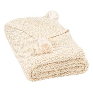 Mari Throw Blanket - THR235 - Beige/Gold - 50" x 60" - Safavieh - 1 of 4