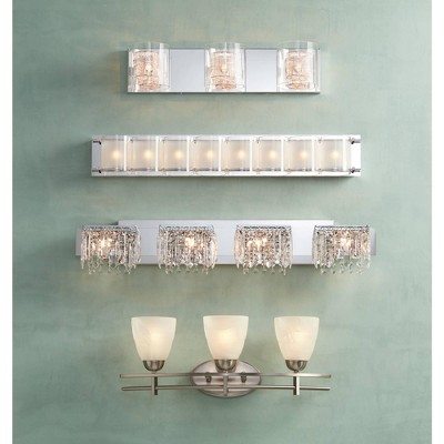 Chic Chrome 25'' Vanity Wall Light with Clear Glass and Wire Detail