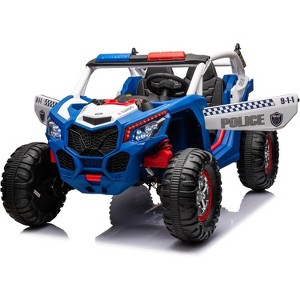 24V 2-Seater UTV, 4WD Ride On Toys with Remote Control, Powerful Electric Vehicle 4 Shock Absorbers, Leather Seats, Music and Lights - 1 of 4