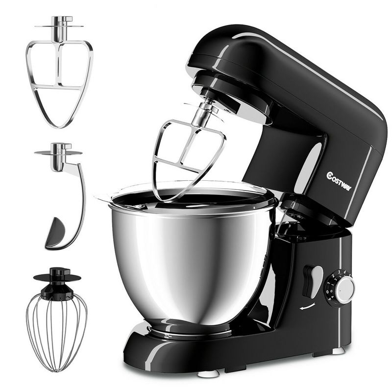 Costway Electric Food Stand Mixer 6 Speed 4.3Qt 550W Tilt-Head Stainless Steel Bowl New, 1 of 10