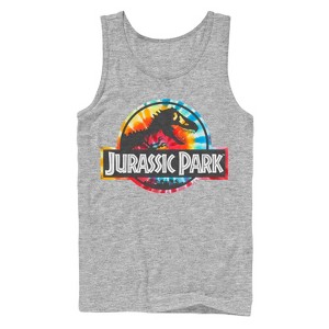Men's Jurassic Park Groovy Tie-Dye Logo Tank Top - 1 of 4