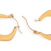 Anna-Kaci Women's Gold Tone Hoop Earrings with Sculptural Modern Geometric Design- Gold - 3 of 4