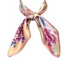 Wrapables 100% Charmeuse Silk Square Scarf Neckerchief, Pink Peonies - 3 of 4