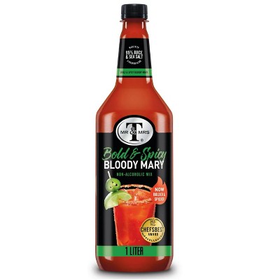 Mr & Mrs T Cane Sugar Bold & Spicy Bloody Mary Mix, 1 L, (Pack of 3)