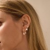 Gold Earrings for Women, 14k Gold Plated Dangle Huggie Earrings for Women Trendy Dainty Gold Hoop Earring Stacks Pearl Chain Drop Cartilage - 3 of 4