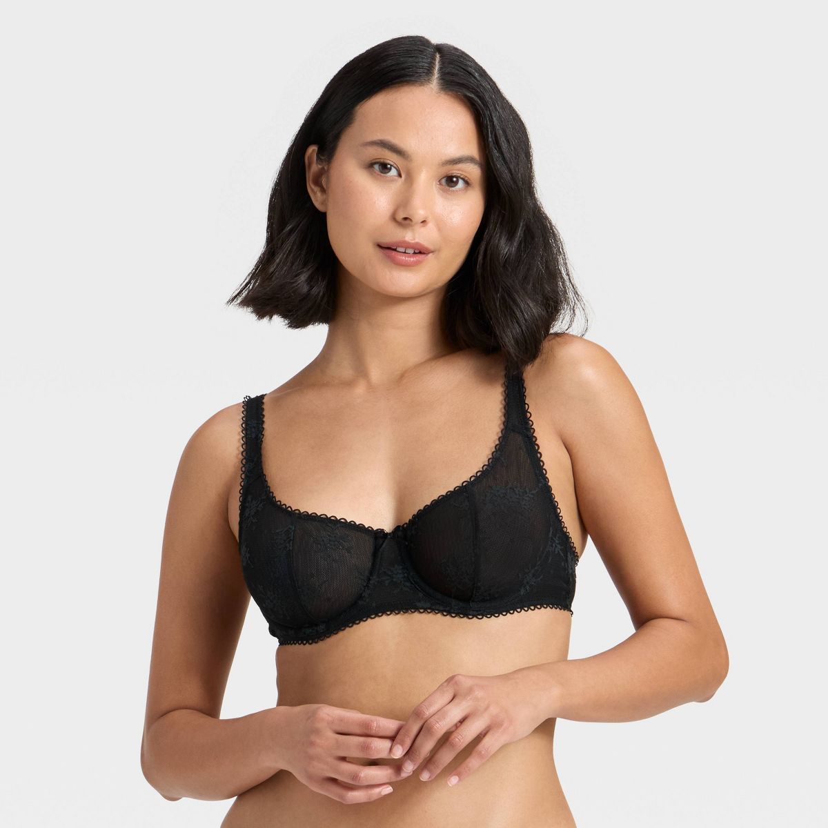 Women's Lace Unlined Balconette Bra - Wild Fable™