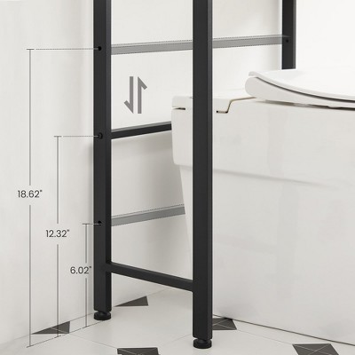Rustic Brown and Black 3-Tier Over-the-Toilet Storage Rack