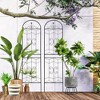 Hrinhom 4-Panel Metal Garden Trellis,Arched Plant Support,Decorative Fence - 3 of 4