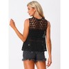 Allegra K Women's Sleeveless Open Front Cardigan Vest Hollow Out Crochet Shrug - 3 of 4
