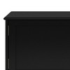 60" Solid Rubberwood Hardwood Low Mid Century Modern TV Media Stand with Handcrafted Finish, Cord Management, and Adjustable Shelves for Living Room - 2 of 4