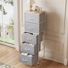 5-Drawer Tall Fabric Dresser with Wood Top, Storage Organizer Chest for Bedroom, Closet, Hallway, Sturdy Steel Frame - 4 of 4