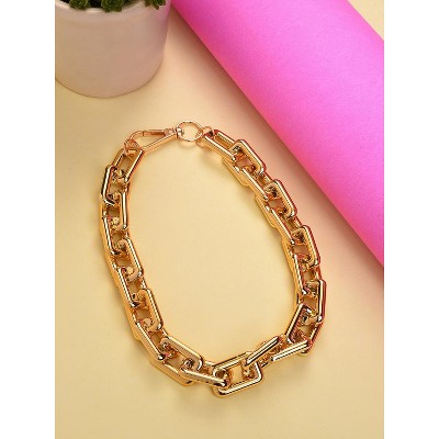 SOHI Women's Gold Link Chain Necklace