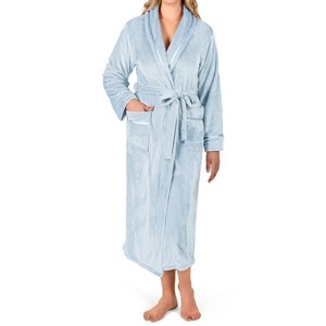 PAVILIA Fleece Robe For Women, Plush Warm Bathrobe, Fluffy Soft Spa Long Lightweight Fuzzy Cozy, Satin Trim - 1 of 4