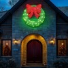 Hooseng Pre-Lit Christmas Lighted Wreath Display Decor, 35" Xmas Wreath with Bow and 90 LED Lights, Holiday Festival Vacation Decoration - 4 of 4