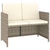 vidaXL 6 Piece Patio Dining Set with Cushions Poly Rattan Beige - 3 of 4