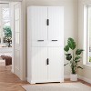 LunaLulinlk 72" Fluted Kitchen Pantry Cabinet with 3 Keyboard Drawers & 6 Door Shelves Adjustable, White - 2 of 4