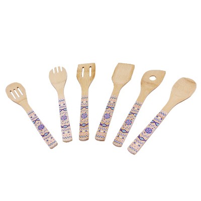 BergHOFF Patterned Bamboo 6Pc Utensil Set, Blue