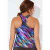 Swimsuits for All Women's Plus Size Chlorine Resistant Racerback Tankini Top - 3 of 4