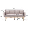 NicBex 65.36 Inch Teddy Convertible Loveseat Sofa with 2 Throw Pillows and Metal Legs for Living Room,Office,Apartment - 3 of 4