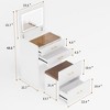 Okak 3 in 1 Vanity Desk with Visible Glass, Flip Top Mirror, Makeup Vanity Table with Storage Stool & Power Outlet,3 Drawers, White - 2 of 4