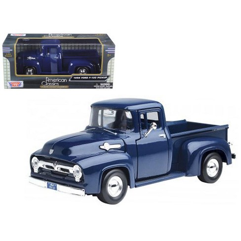 1956 Ford F-100 Pickup Truck Blue 1/24 Diecast Model Car by Motormax