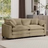Large Deep-Seating Corduroy Loveseat Sofa with 4 Pillows, Modern Classic Fabric Sofa for Living Room - 2 of 4