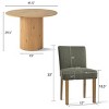 5-Piece Round Dining Table Set with 4 Upholstered Chairs, Modern Wood Pedestal Table Set for Kitchen, Breakfast Nook or Dining Room-Maison Boucle - 3 of 4
