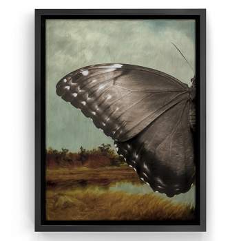 Americanflat - Butterfly Landscape I by Chaos & Wonder Design Floating Canvas Frame - Modern Wall Art Decor