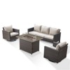 4 Pieces Patio Furniture Set with Fire Pit Table, Outdoor Furniture Set with Rocking Swivel Chairs, Wicker Patio Set with 4'' Thickened Cushion - 2 of 4