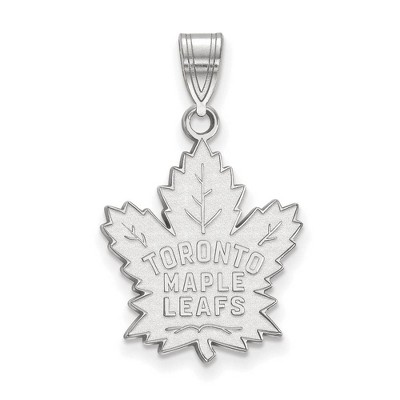 Black Bow Jewelry 14k White Gold Toronto Maple Leafs NHL Large Pendant