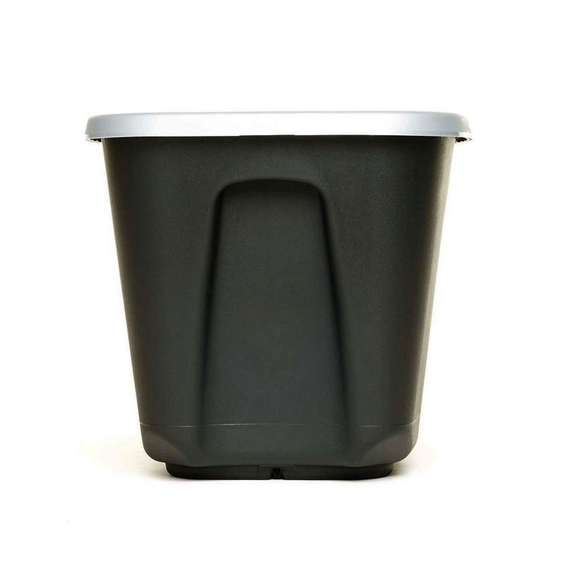 Homz Single 10 Gallon Durable Molded Plastic Garage Garden Kitchen Bedroom Storage Bin w/ Lid, Black/Gray, 2 of 6