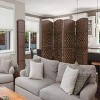Sevobal Partitions and Room Dividers 4-Panel Foldable Wooden Partitions Folding Privacy Screens for Space Division and Decor, Brown, - 4 of 4