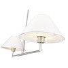 Leila 2-Light Linear Chandelier - Modern Steel Design with White Linen Shades - 2 of 4