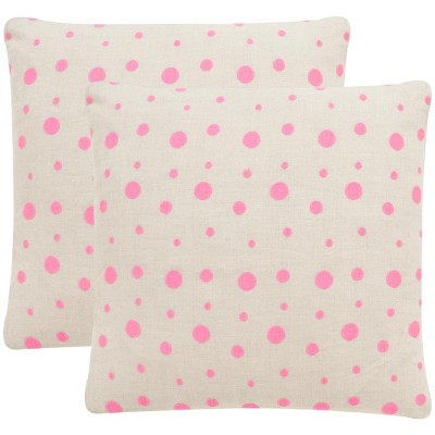Candy Buttons Pillow (Set of 2) - Pink Sugar - 20"X20" - Safavieh