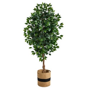 HomeStock  6 ft. Artificial Ficus Tree in Planter for Indoor/Outdoor - 1 of 4