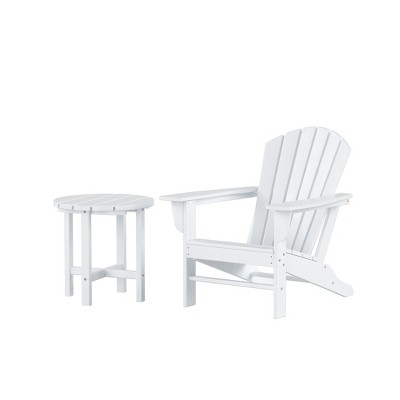 WestinTrends Dylan HDPE Outdoor Patio Adirondack Chair with Side Table (2-Piece Set)
