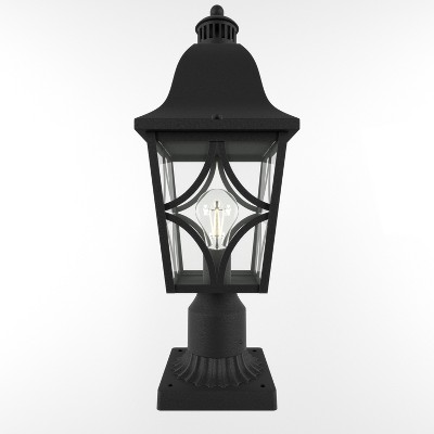 Maggift Outdoor Wall Lights Lamp Post Light Fixture, Lampshade Waterproof, Fence Post Deck Lighting, Black, 7.50"*7.50"*20.2"