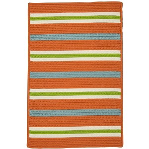 Colonial Mills Painter Stripe Braided Rug, Tangerine 5'x7', Rectangle Shape - 1 of 2