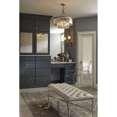 Glimmer 6-Light Antique Bronze Pendant with Prismatic Glass
