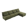 VYNXARIA 120*61" Oversized Wide Seat Sectional Sofa with Reversible Chaise,Loop Yarn Fabric 5-seat Armless Convertible L-shaped Couch - 3 of 4