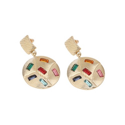 SOHI Women's Multicolour Party Stone Drop Earring