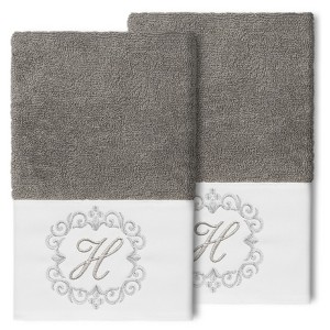 Linum Home Textiles 100% Turkish Cotton MONICA 2PC Embellished Hand Towel Set - 1 of 1
