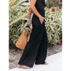 Women Summer High Waisted Cotton Linen Palazzo Pants Wide Leg Long Lounge Pant Trousers with Pocket - 2 of 3