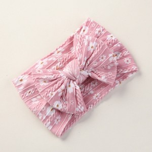 MyKids-Usa Baby Floral Print Soft Big Bow Headband - 1 of 4