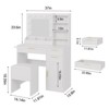 Vanity Desk with Mirror and Lights, Makeup Vanity Set with Drawers & Cabinet & Chair, 3 Light Mode and Brightness Adjusted & Power Outlet - 2 of 4
