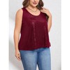 Sequin Tops Plus Size Glitter Tank Top Sleeveless Sparkle Shimmer Shirt Tops Camisole Vest - 4 of 4