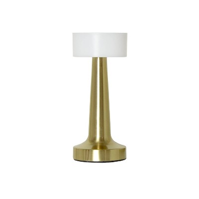 Gold 8.5" Cordless Touch Sensor Saucer Desk Lamp