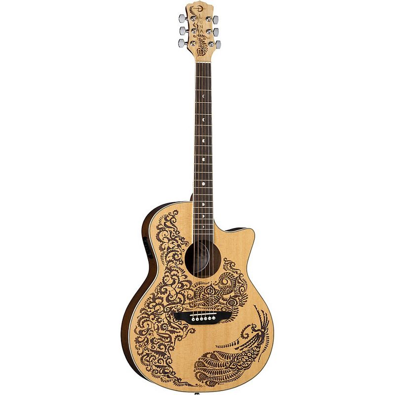 Luna Henna Paradise Select Spruce Acoustic-Electric Guitar Satin Natural, 3 of 6