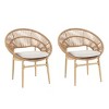 Set of 2 Wicker Patio Dining Chairs with Backrest, All-Weather Outdoor Chairs with Metal Frame for Backyard, Balcony, or Deck-Maison Boucle - 4 of 4